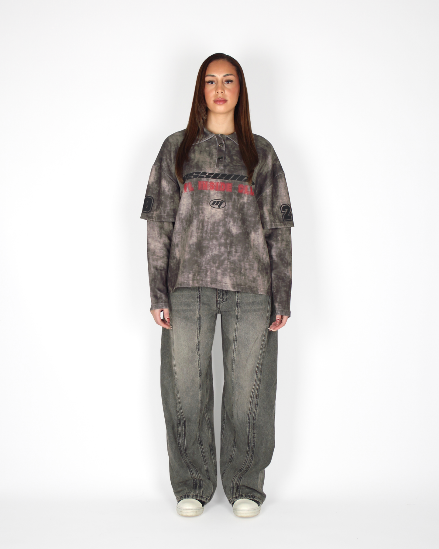 MTL Polo Double Layered Longsleeve Brown