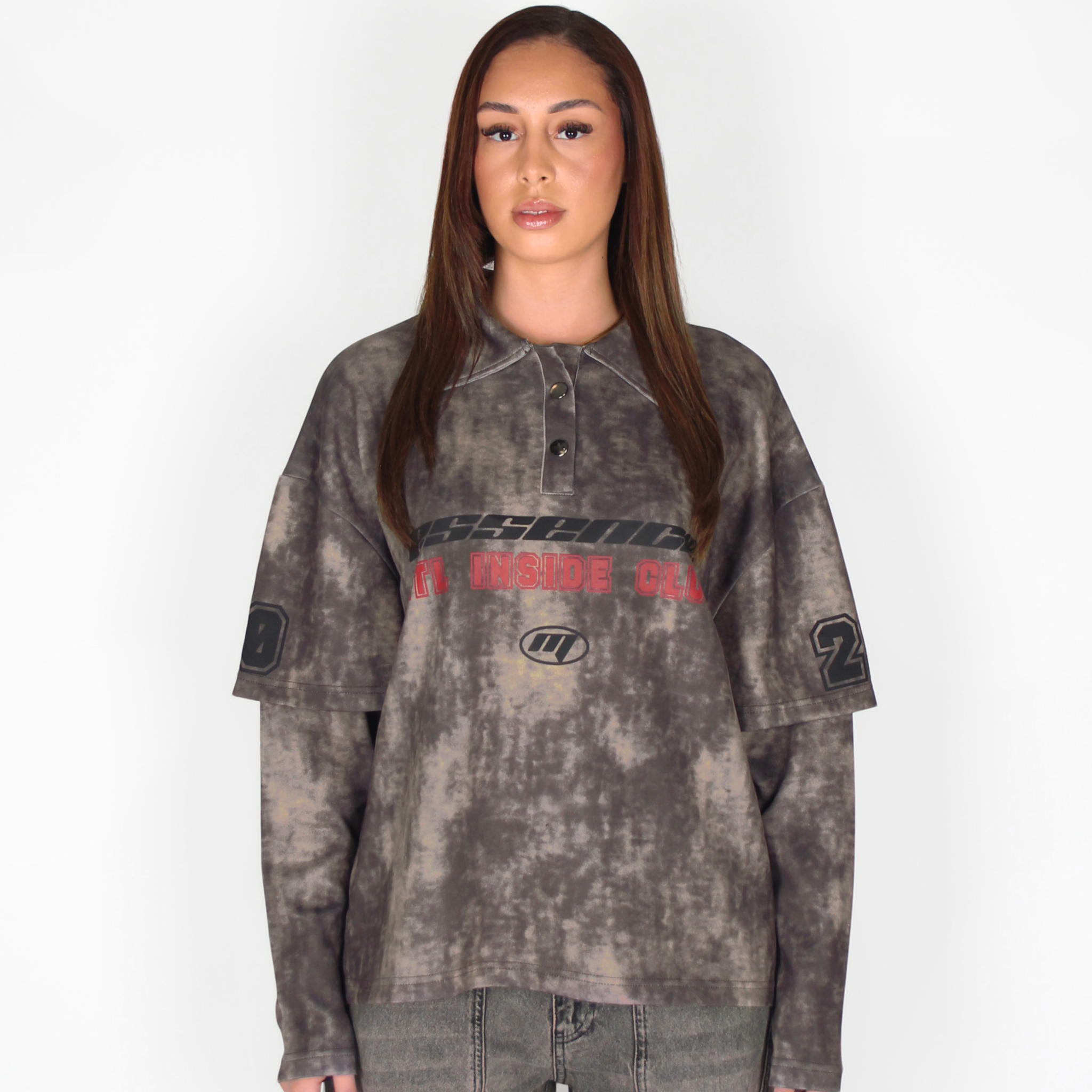 MTL Polo Double Layered Longsleeve Brown