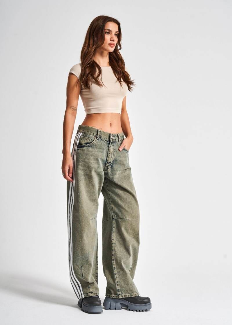PETITE Lace Striped Jeans