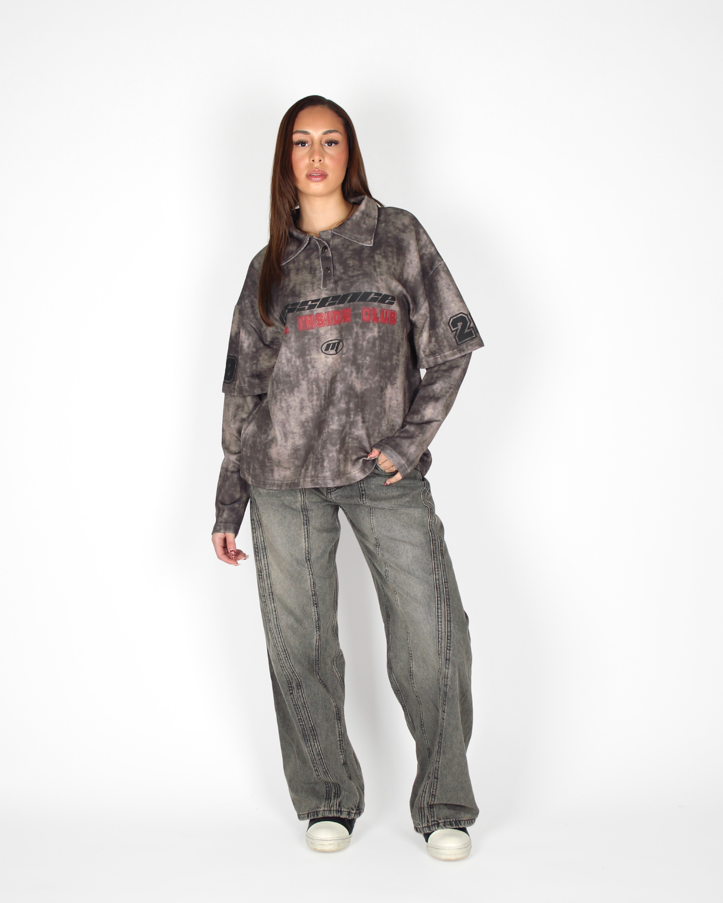 MTL Polo Double Layered Longsleeve Brown